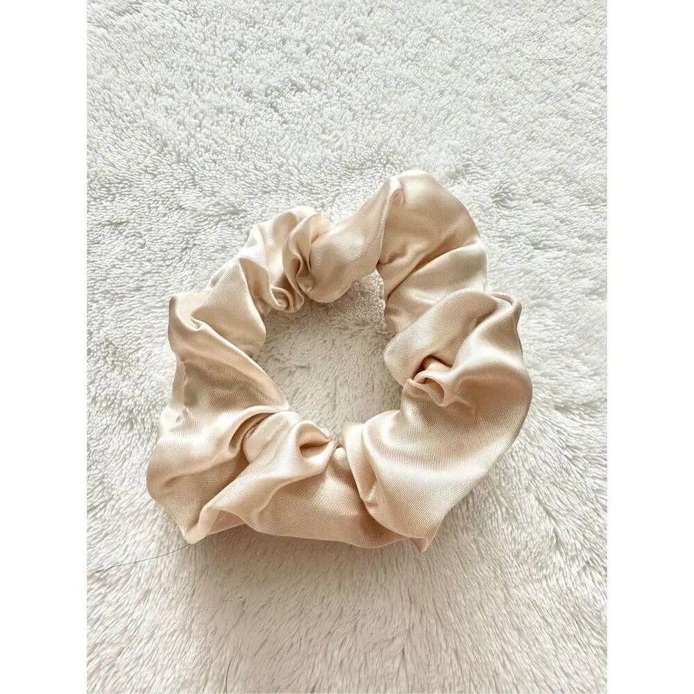 Sea shell color satin hair scrunchie